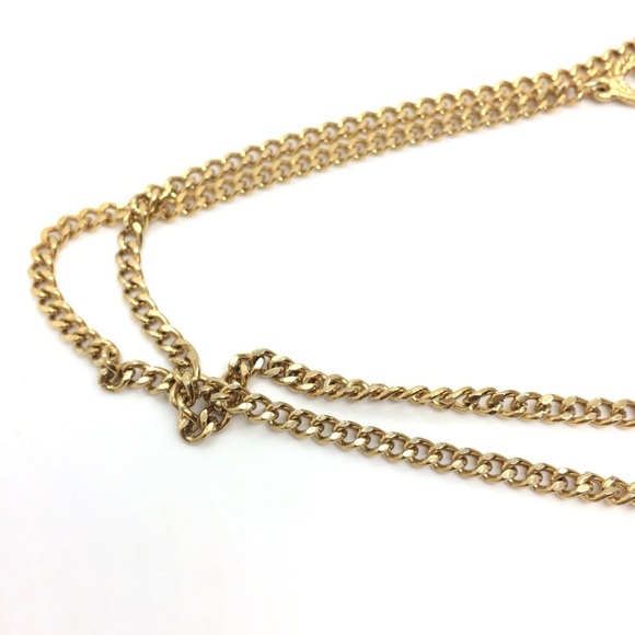 VINTAGE MONET GOLD TONE CHAIN LINK NECKLACE 27" LONG CIRCLE STATIONS LUXURIOUS - Picture 12 of 16